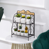 Organizador de estante de especias para alambre de metal de gabinete Organizador de encimera de cocina plegable de 2 niveles